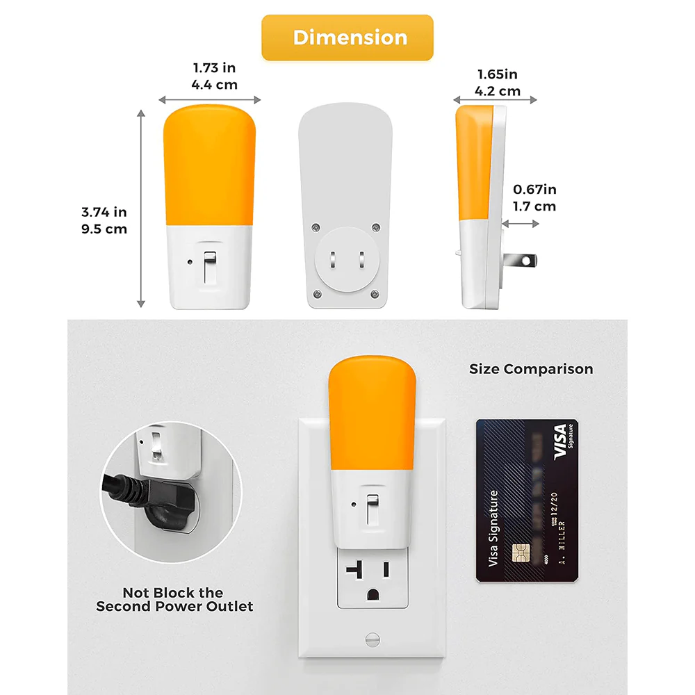 Anti-Blue LED Night Light - Amber - Image 12