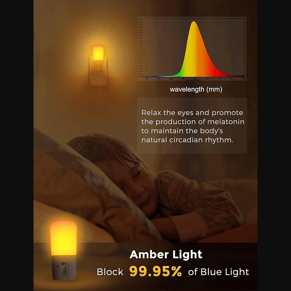 Anti-Blue LED Night Light - Amber - Image 6